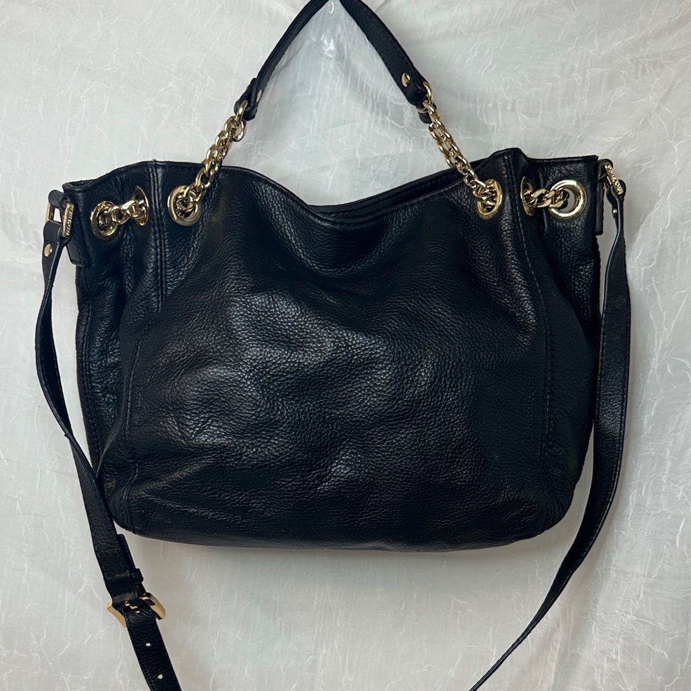 Michael Kors Black Leather Hobo Bag